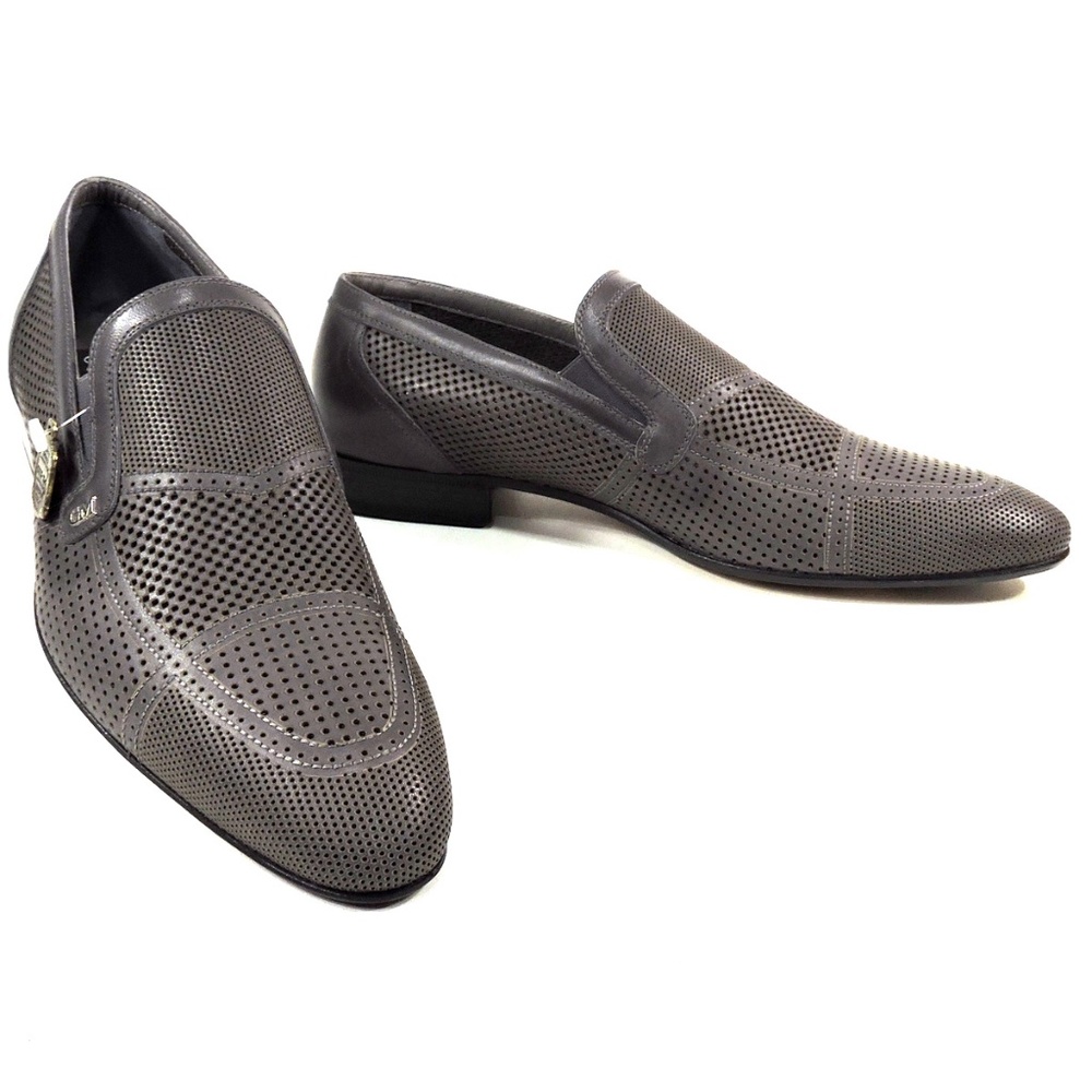 🇮🇹 GOOD MAN 🇮🇹 MEN'S GREY LEATHER LOAFERS